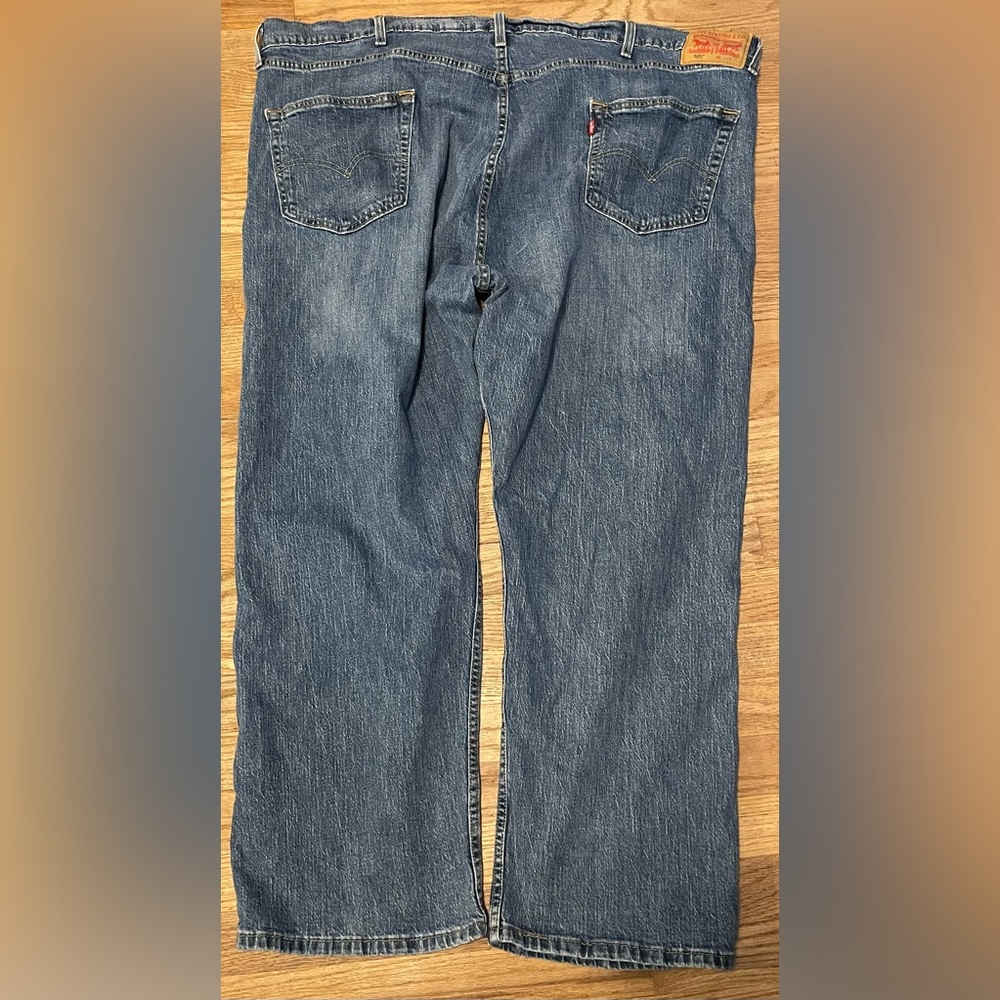 Mens LEVIS 505 REGULAR FIT STRETCH 5 Pocket‎ blue denim jeans 50/29 - Picture 4 of 8